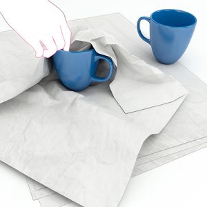 Schützendes Seidenpapier zum Einwickeln von Geschirr beim Umzug – erhältlich im Zügelshop der Umzugsfirma in Zürich Menspower Umzüge.